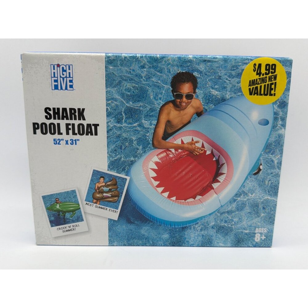 High Five Shark Pool Float 52"x31" For Kids Ages 8+
